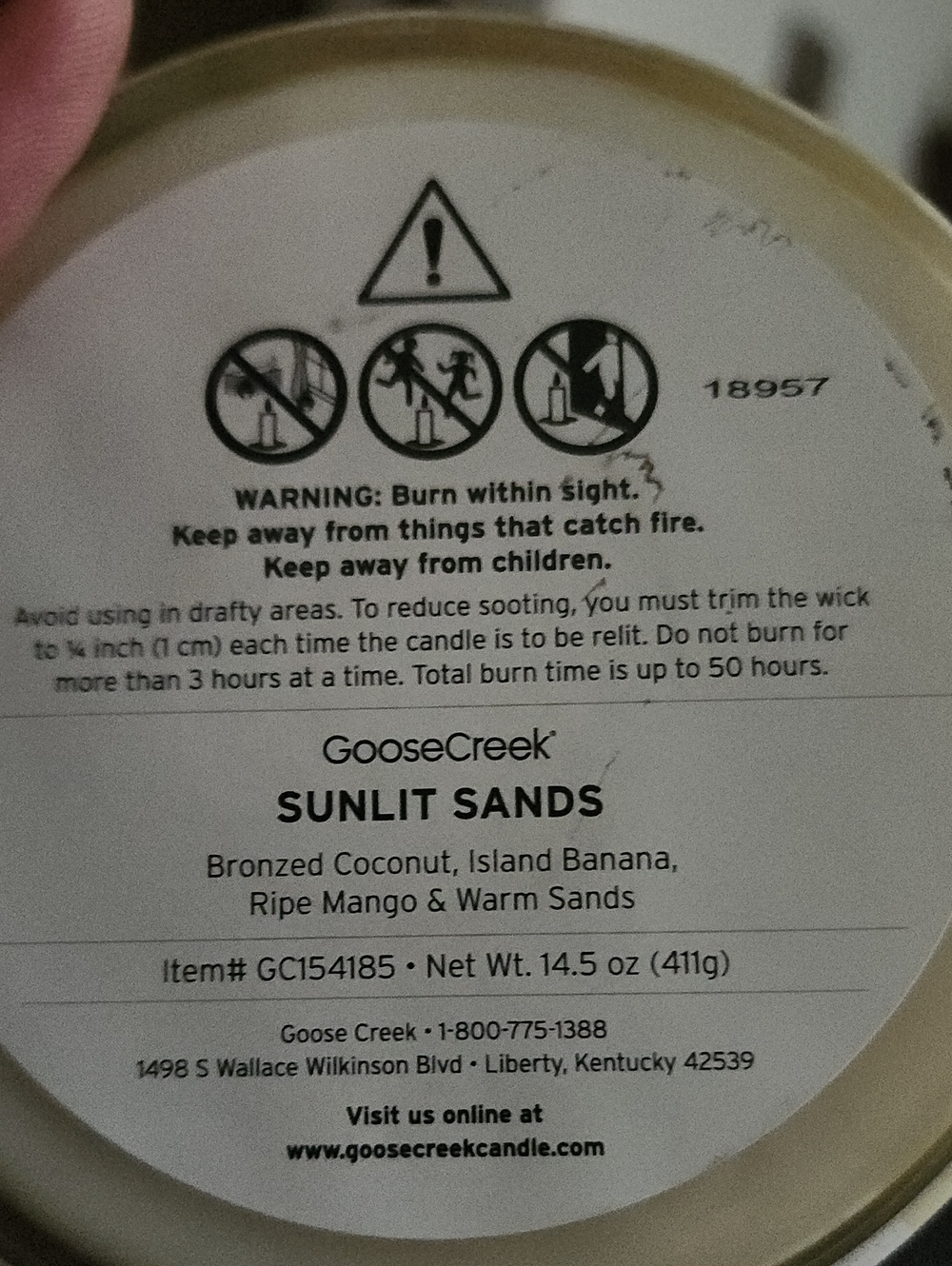 3 Wick Sunlit Sands Scented Candle - Picture 2 of 2
